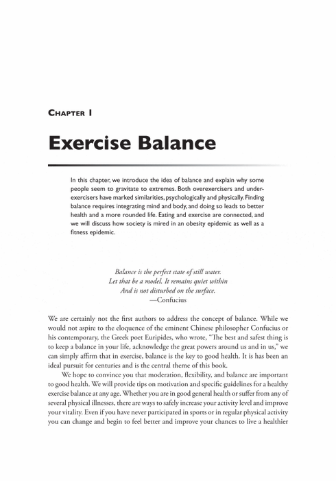 The Exercise Balance: What's Too Much, What's Too Little, and What's Just Right for You!